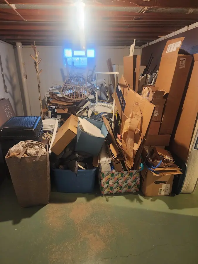 Roll-off dumpster container at job site for 15 Yard Dumpster Rental in Rye